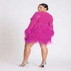 ELOQUII x kate spade new york Sequin And Feather Mini Dress image number null