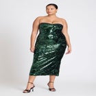 ELOQUII x kate spade new york Sequin Column Dress With Bustier image number null