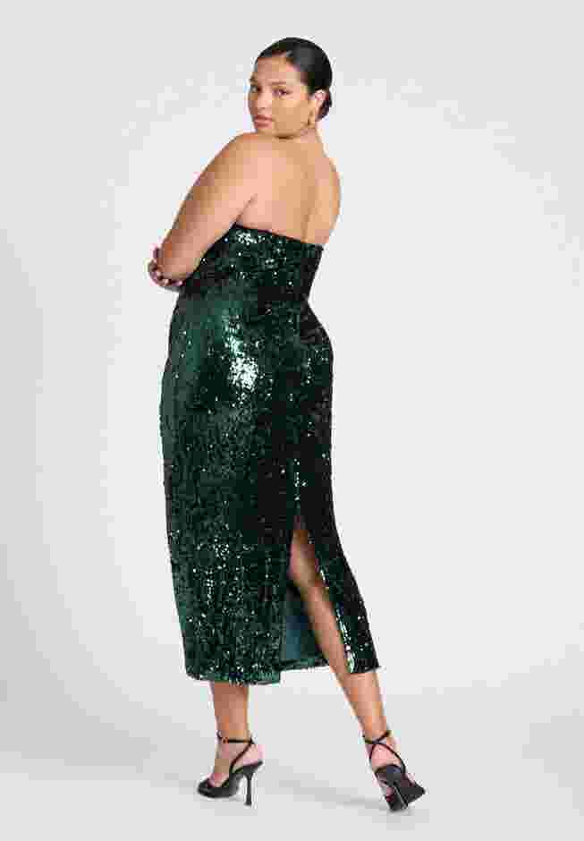 ELOQUII x kate spade new york Sequin Column Dress With Bustier image number 2