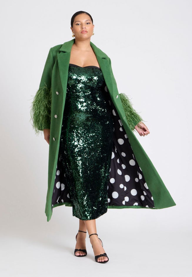 ELOQUII x kate spade new york Sequin Column Dress With Bustier image number null