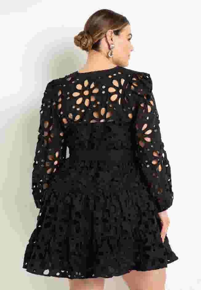 Tiered Eyelet Mini Dress image number 1