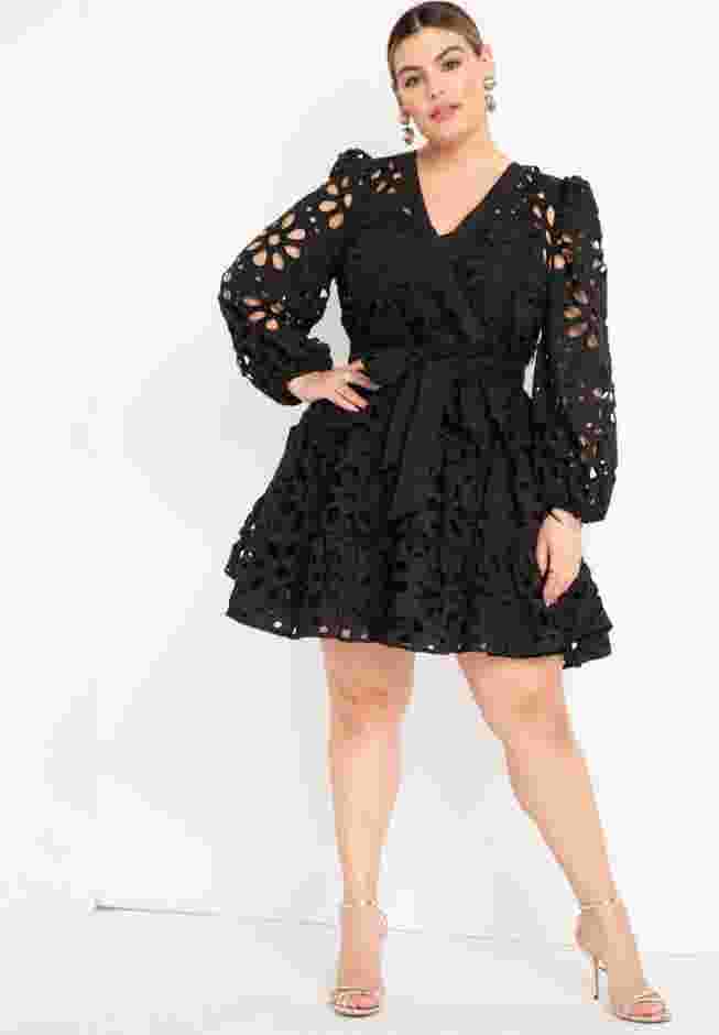 Tiered Eyelet Mini Dress image number 0