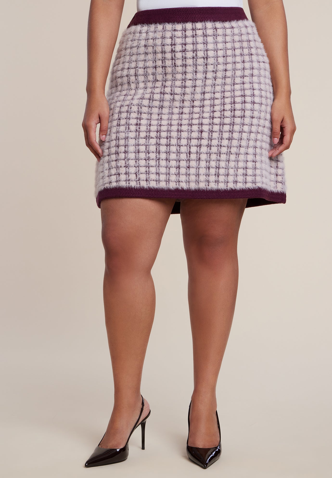 Fuzzy Intarsia Sweater Mini Skirt image number 1