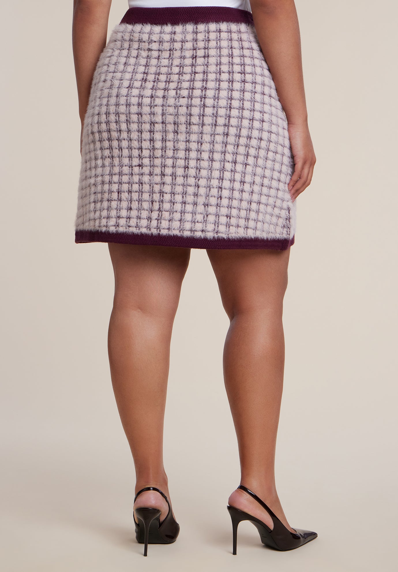 Fuzzy Intarsia Sweater Mini Skirt image number 2