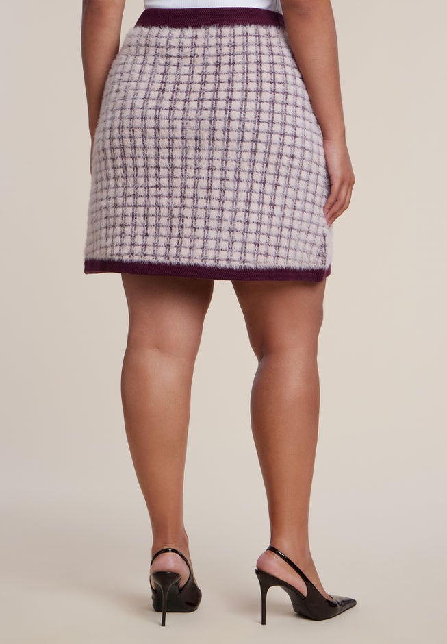 Fuzzy Intarsia Sweater Mini Skirt image number 2