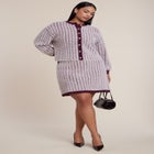Fuzzy Intarsia Sweater Mini Skirt image number 0