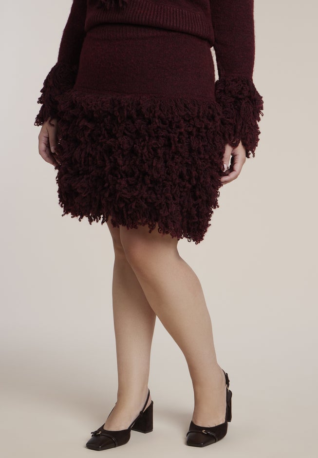 Fringe Sweater Mini Skirt image number 1