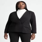 The 365 Semi Stretch Double Breast Collarless Blazer image number null