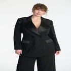 ELOQUII x kate spade new york Tailored Contrast Lapel Blazer image number null