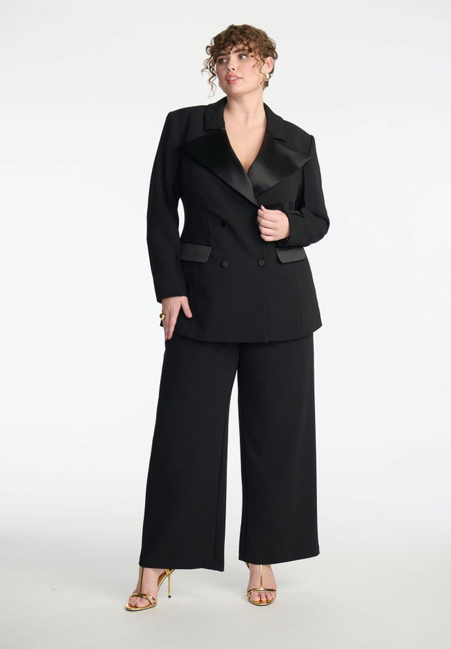 ELOQUII x kate spade new york Tailored Contrast Lapel Blazer image number 3