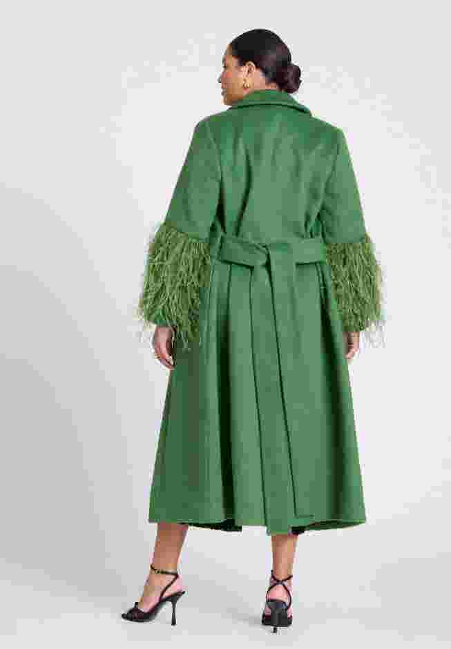 ELOQUII x kate spade new york Feather Sleeve Wool Coat image number 2