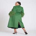 ELOQUII x kate spade new york Feather Sleeve Wool Coat image number null