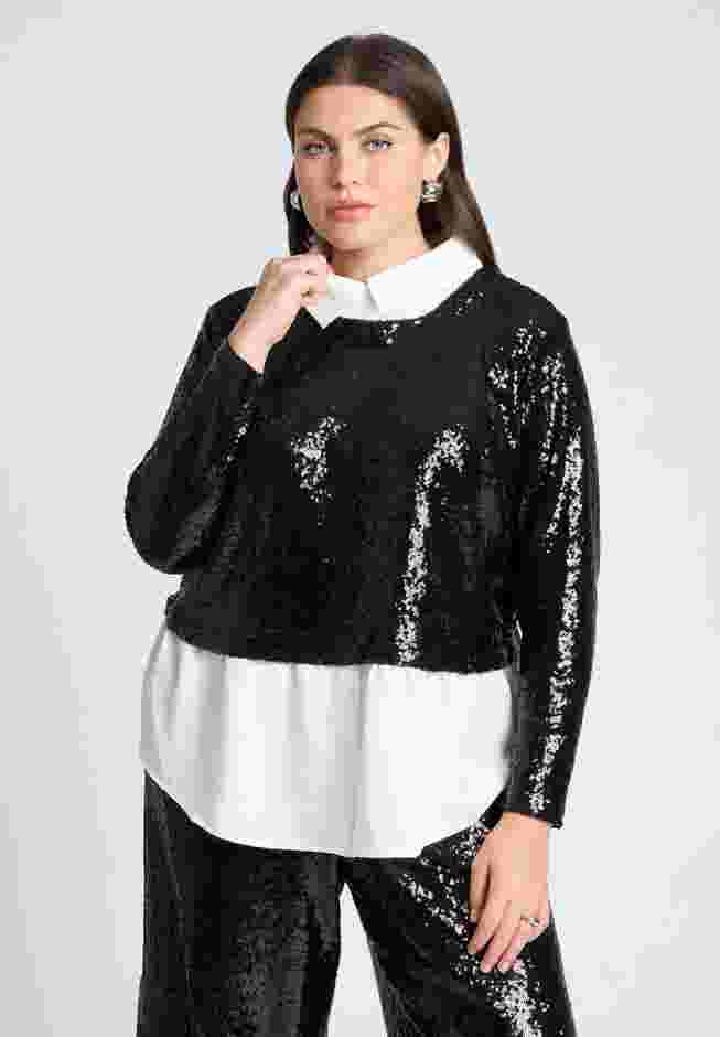 Collared Sequin Twofer image number 0