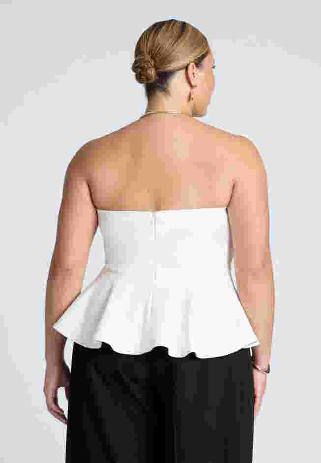 Strapless Flared Peplum Top image number 1