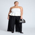 Strapless Flared Peplum Top image number null