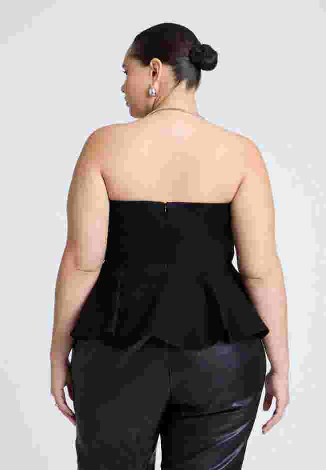 Strapless Flared Peplum Top image number 1
