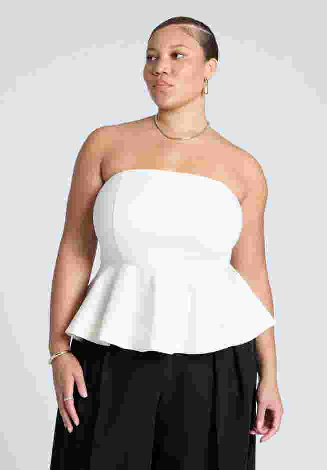 Strapless Flared Peplum Top image number 0