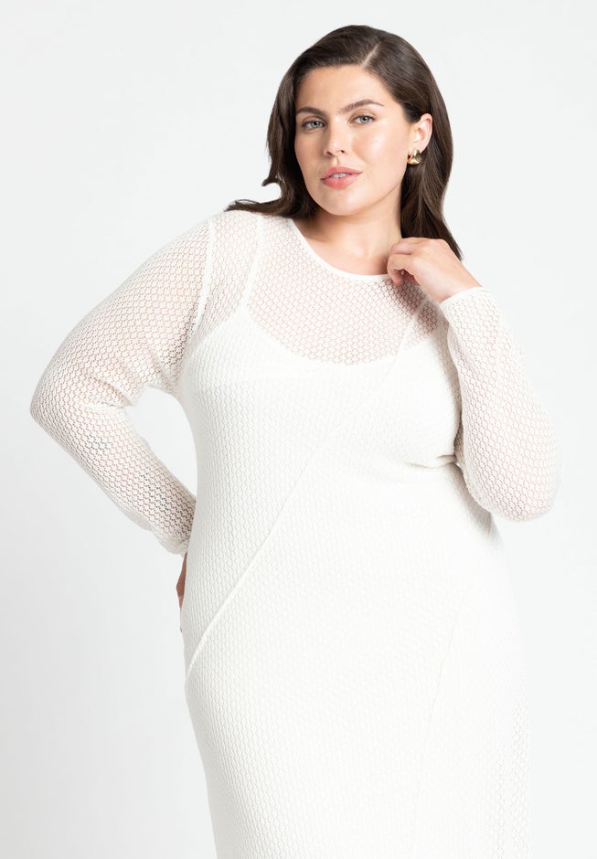 Seamed Sweater Dress image number null