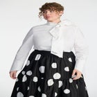 ELOQUII x kate spade new york Dramatic Bow Poplin Blouse image number null
