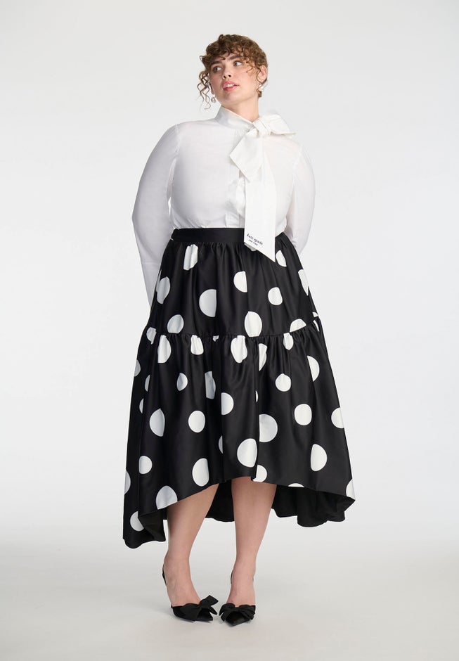 ELOQUII x kate spade new york Dramatic Bow Poplin Blouse image number null