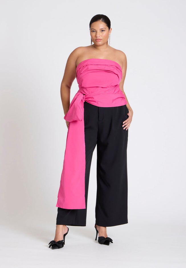 ELOQUII x kate spade new york Pleated Tie Detail Top image number 3