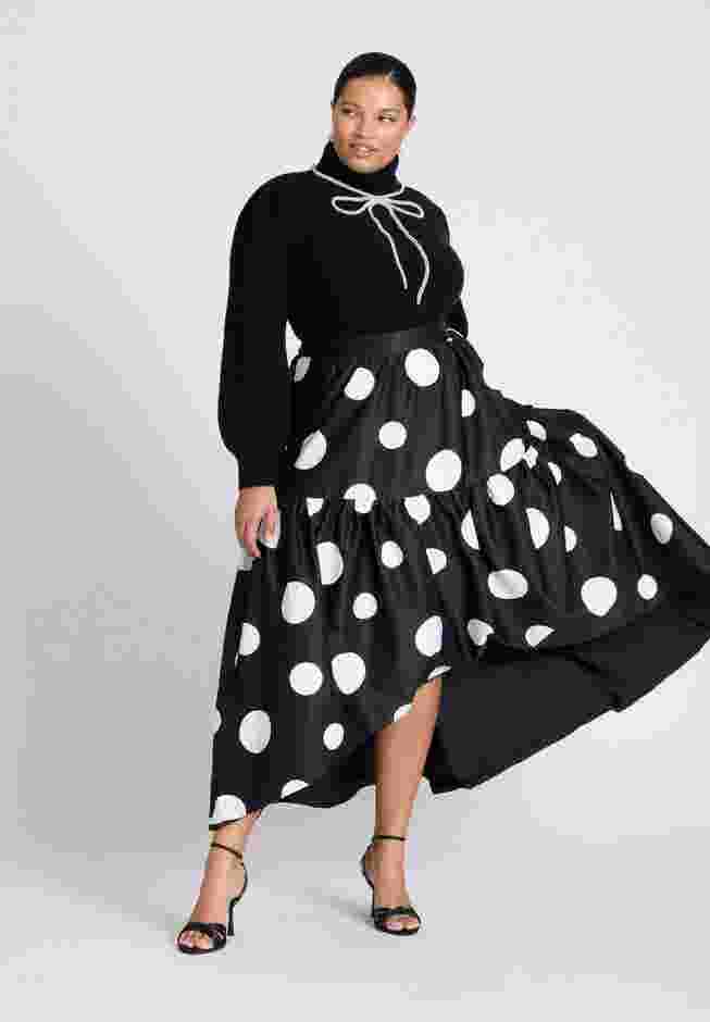 ELOQUII x kate spade new york Bow Applique Turtle Neck Sweater image number 3