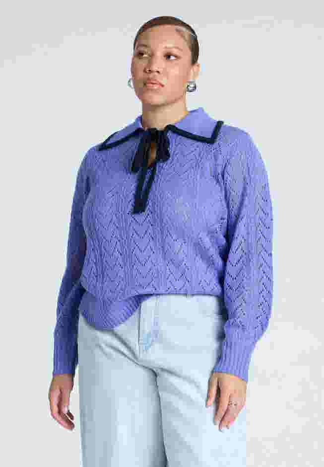 Collared Sweater With Tie image number 0