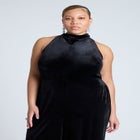 Velvet Halter Jumpsuit image number null