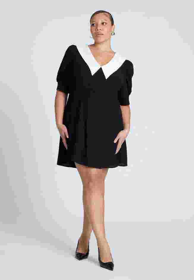 Contrast Collar Mini Dress image number 0