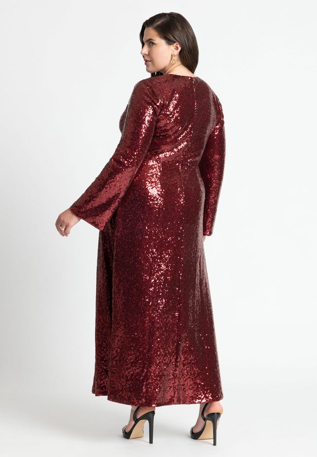 Sequin Maxi Dress With Cutout image number 2