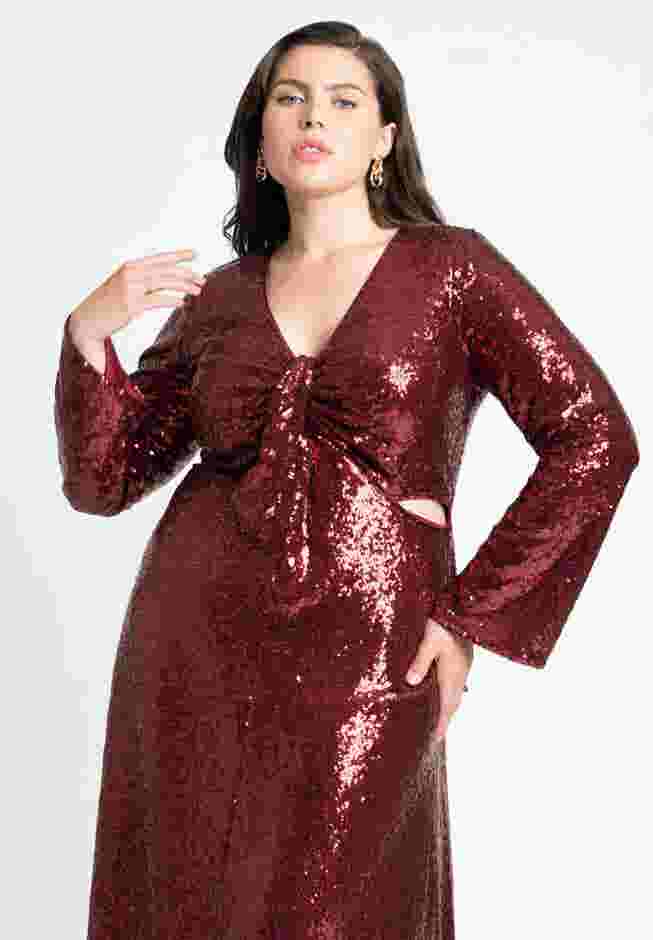 Sequin Maxi Dress With Cutout image number 3