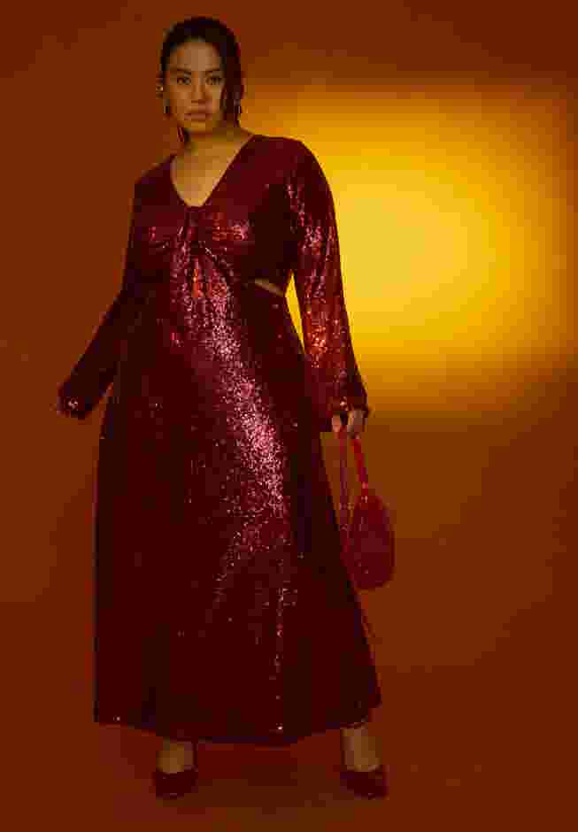 Sequin Maxi Dress With Cutout image number 0