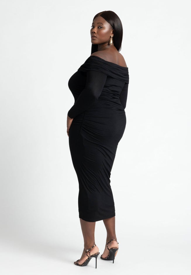 Off Shoulder Midi Dress image number null