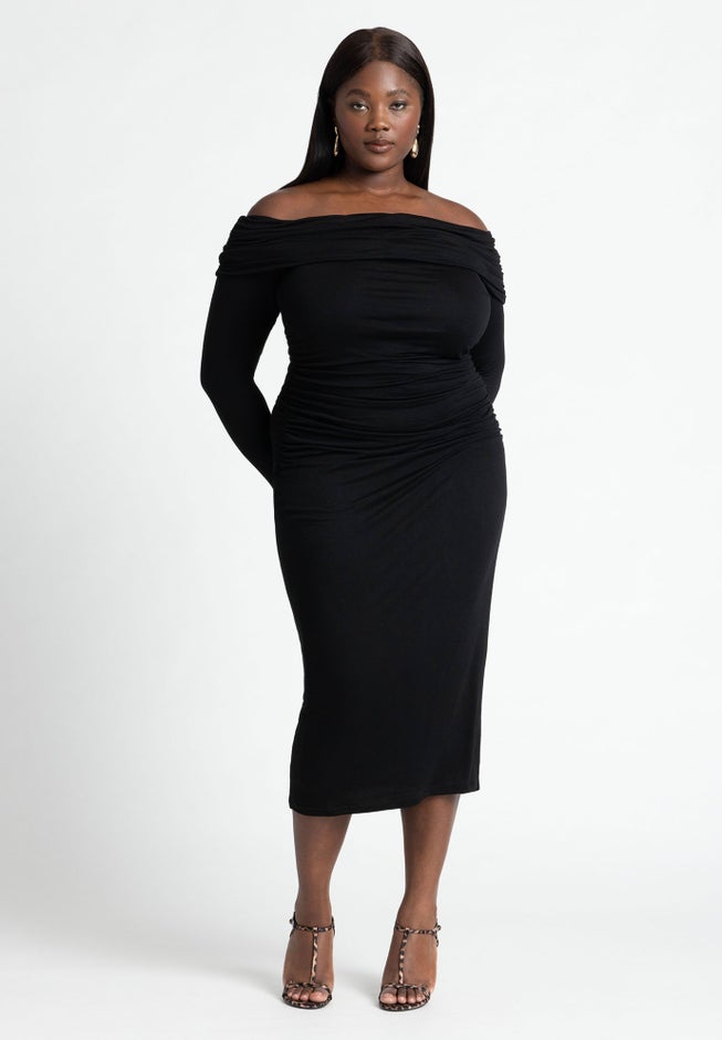 Off Shoulder Midi Dress image number null