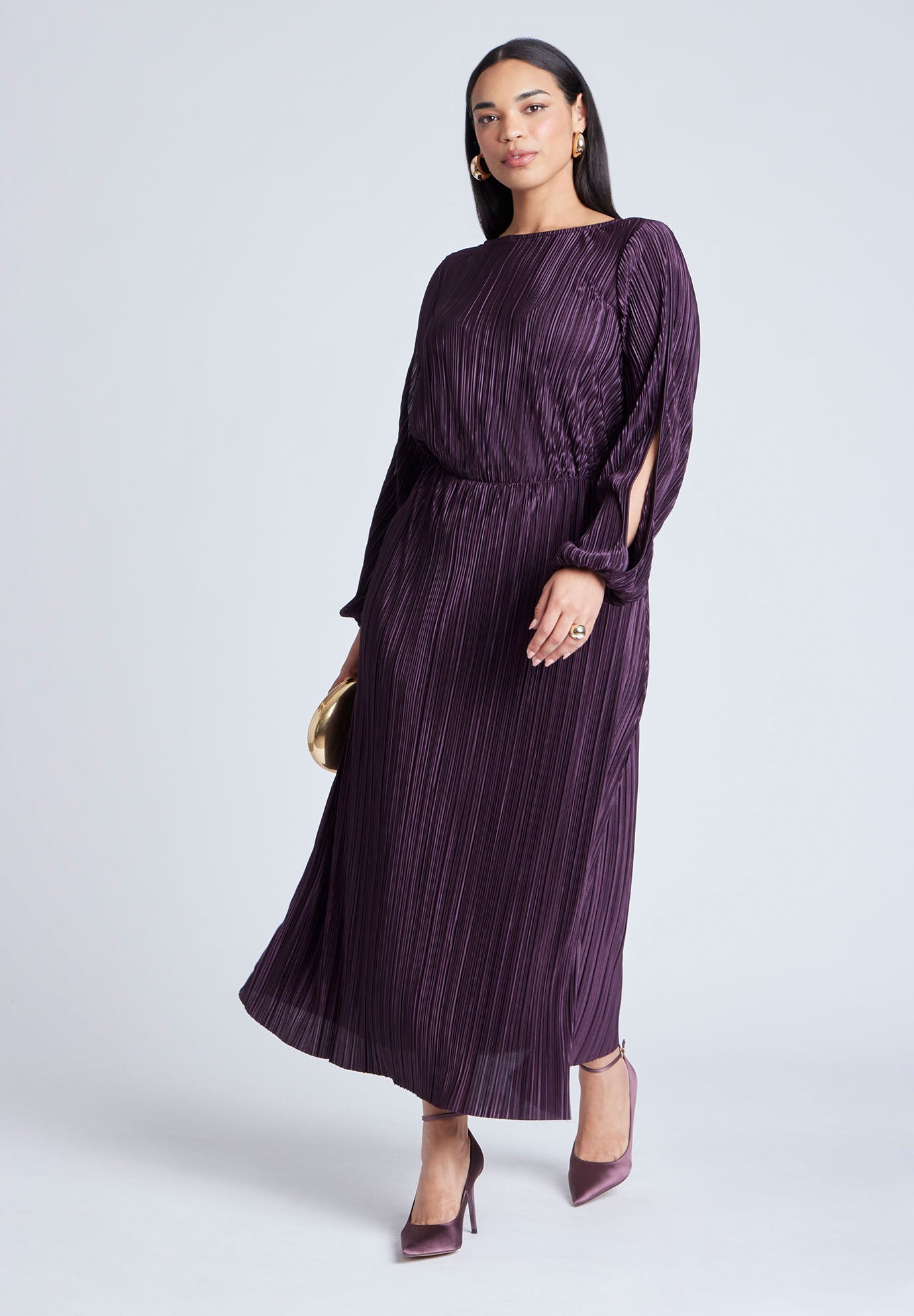Plisse Open Sleeve Dress image number 5