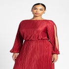 Plisse Open Sleeve Dress image number null