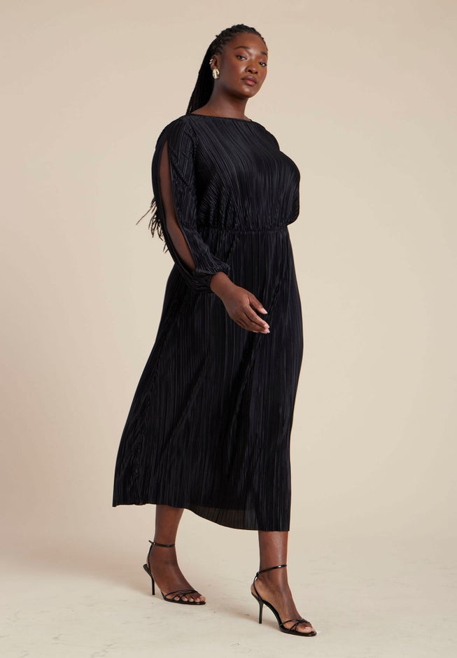 Plisse Open Sleeve Dress image number 0