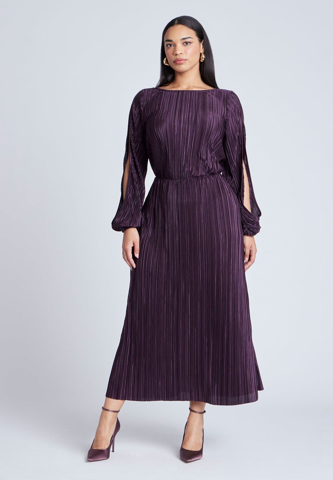Plisse Open Sleeve Dress image number 0