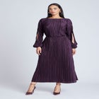 Plisse Open Sleeve Dress image number null