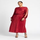 Plisse Open Sleeve Dress image number null