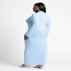 Zipper Sweater Dress With Collar image number null