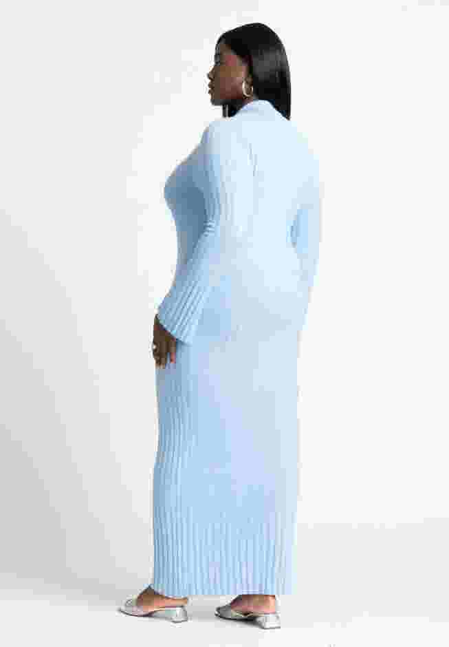 Zipper Sweater Dress With Collar image number 2