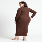 Turtle Neck Sweater Dress W Zipper Slit image number null