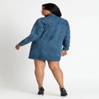 Denim Mini Shirt Dress image number null