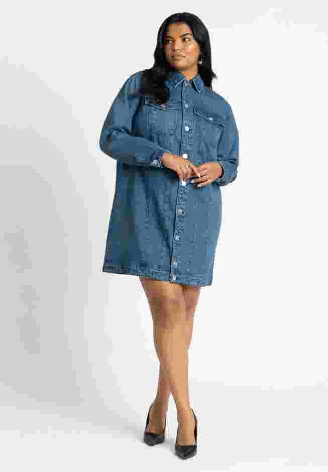 Denim Mini Shirt Dress image number 0