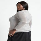 Shine Textured Turtleneck Top image number null