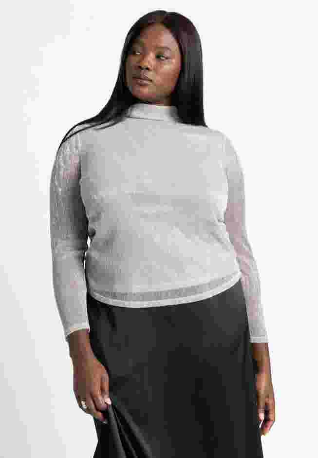 Shine Textured Turtleneck Top image number 0