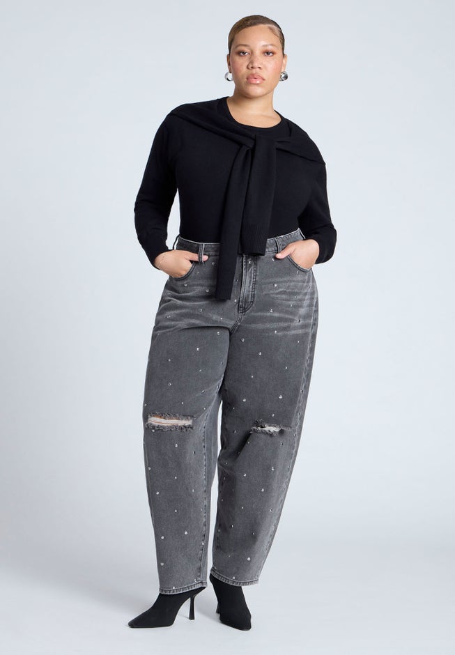 Relaxed Taper Leg Jean With Studs image number 0