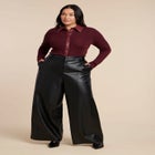 Wide Leg Faux Leather Pant image number null
