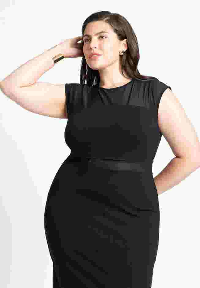 Cap Sleeve Mesh Midi Dress image number 2